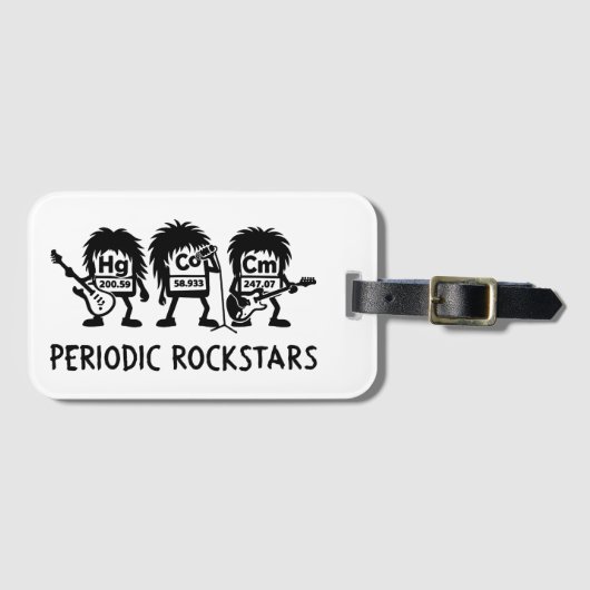 Periodic Rockstars Chemistry Humor Bagagelabel (Voorkant (horizontaal))
