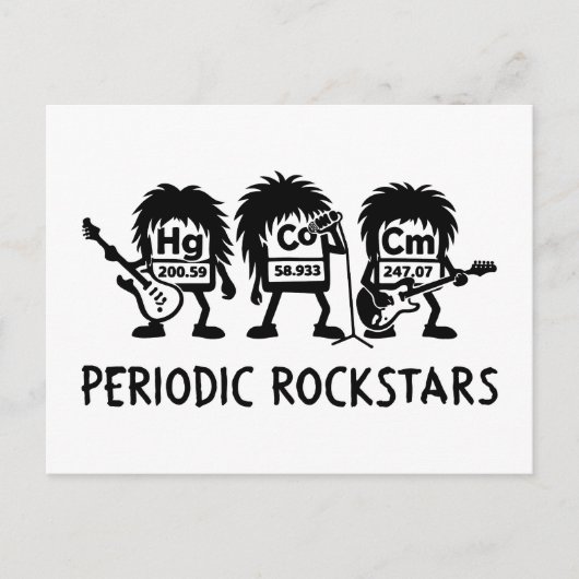 Periodic Rockstars Chemistry Humor Briefkaart (Voorkant)