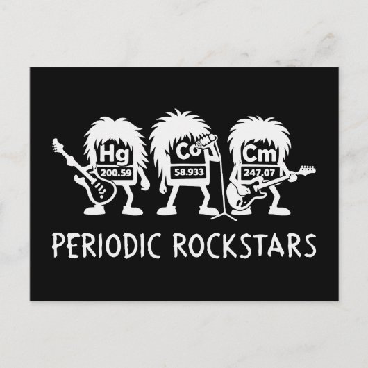 Periodic Rockstars Chemistry Humor Briefkaart (Voorkant)