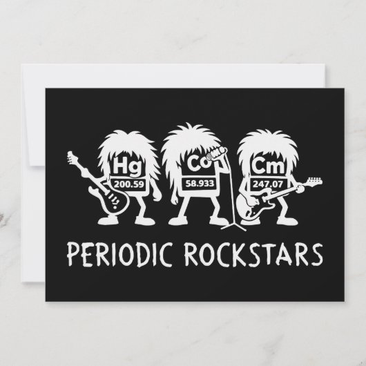 Periodic Rockstars Chemistry Humor Kaart (Voorkant)