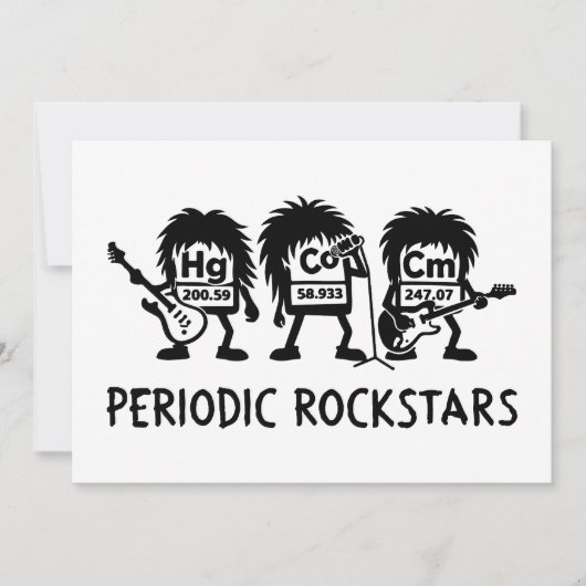 Periodic Rockstars Chemistry Humor Kaart (Voorkant)