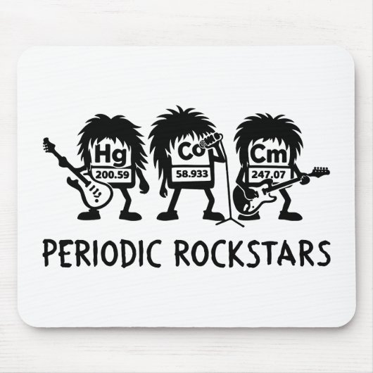 Periodic Rockstars Chemistry Humor Muismat (Voorkant)