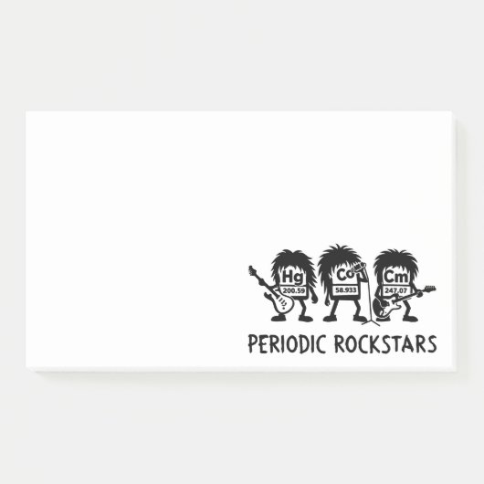Periodic Rockstars Chemistry Humor Post-it® Notes (Voorkant)