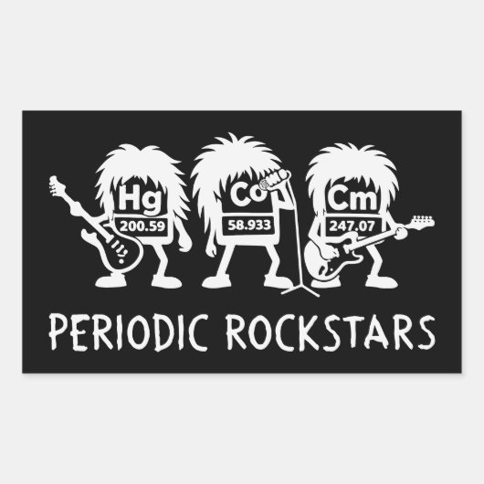 Periodic Rockstars Chemistry Humor Rechthoekige Sticker (Voorkant)