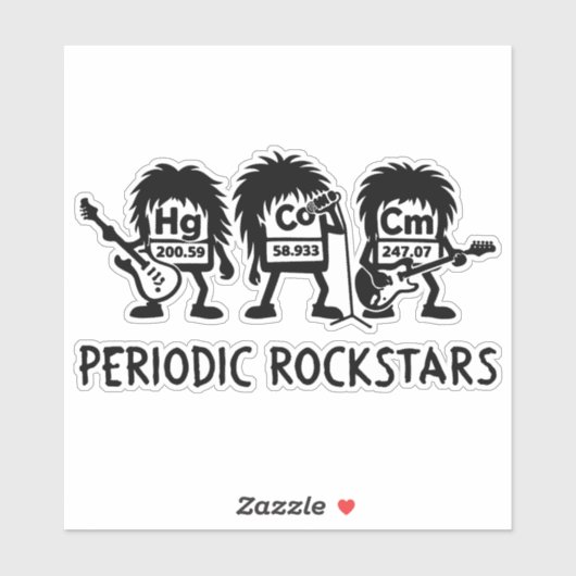Periodic Rockstars Chemistry Humor Sticker (Vel)