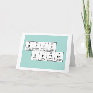 Periodic Table Birthday Card Kaart