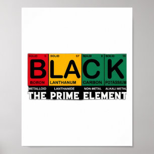 Periodic Table Black Het eerste element Black Hist Poster
