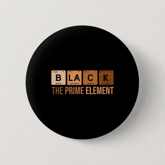 Periodic Table Black Het eerste element Black Hist Ronde Button 5,7 Cm (Voorkant)