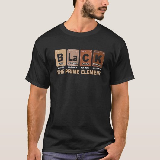 Periodic Table Black Het eerste element Black Hist T-shirt (Voorkant)