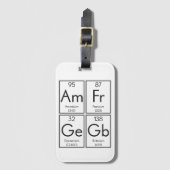 Periodic Table British Element Funny Bagagelabel (Voorkant (verticaal))