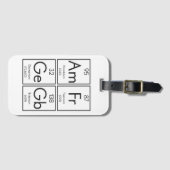 Periodic Table British Element Funny Bagagelabel (Voorkant (horizontaal))