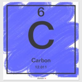 Periodic Table Custom-Cut Vinyl Sticker - Carbon