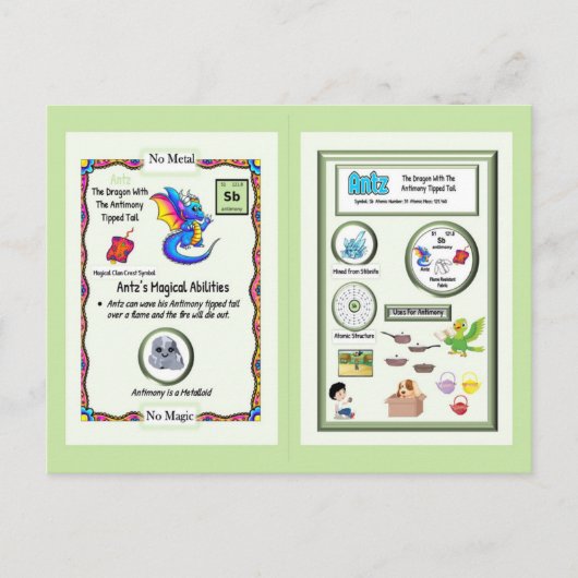 Periodic Table Dragon - Antimoon Kaart (Voorkant)