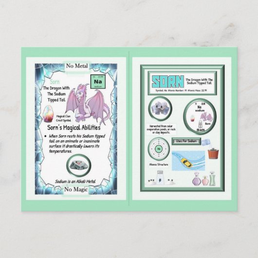Periodic Table Dragon - Natrium Briefkaart (Voorkant)