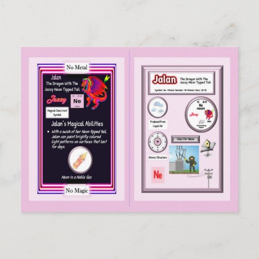 Periodic Table Dragon - Neon Kaart (Achterkant)