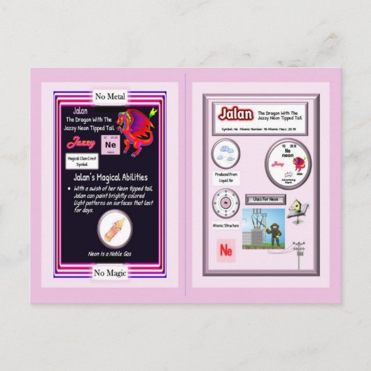 Periodic Table Dragon - Neon Kaart (Voorkant)