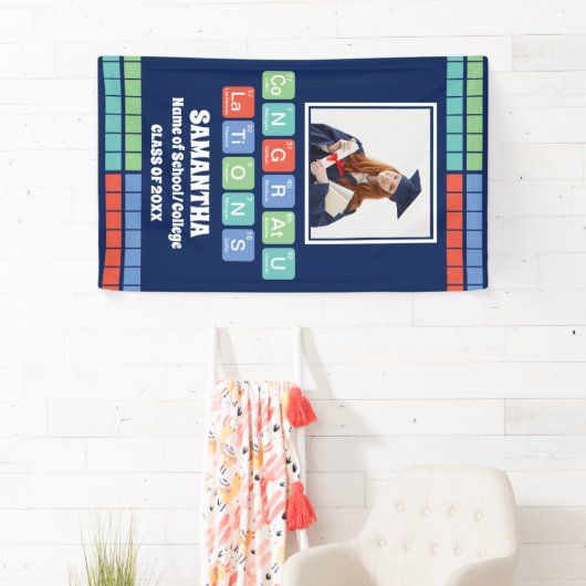 Periodic Table Elements 2025 Afstuderen Foto Spandoek (Insitu)