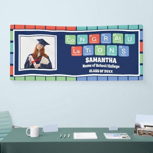 Periodic Table Elements 2025 Afstuderen Foto Spandoek (Beurs)