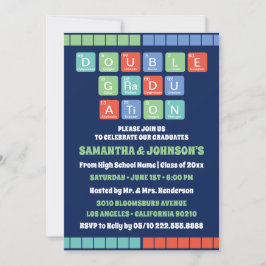 Periodic Table Elements Double Graduation Party Kaart