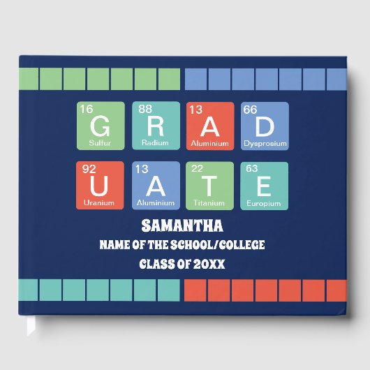 Periodic Table Elements Graduation Party Gastenboek (Voorkant)