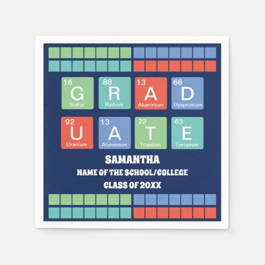 Periodic Table Elements Graduation Party Servet (Voorkant)