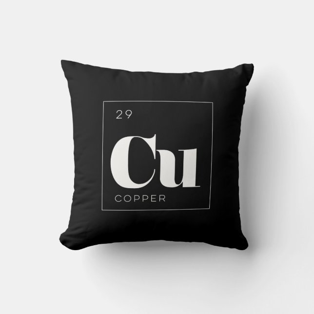 Periodic Table Elements Pillow // Koper Kussen (Voorkant)