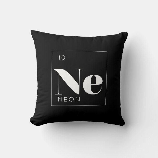 Periodic Table Elements Pillow // Neon Kussen (Voorkant)