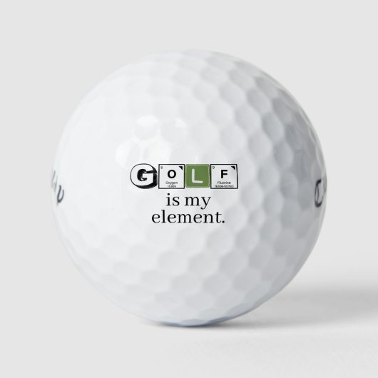 Periodic Table 'Golf Is My Element' Science Humor  Golfballen (Voorkant)