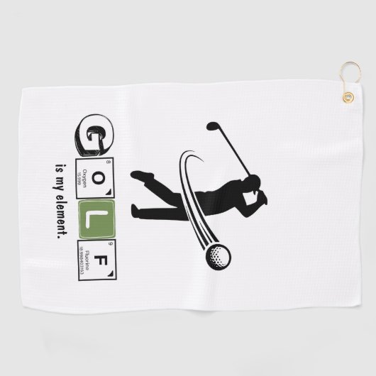 Periodic Table 'Golf Is My Element' Science Humor  Golfhanddoek (Horizontaal)