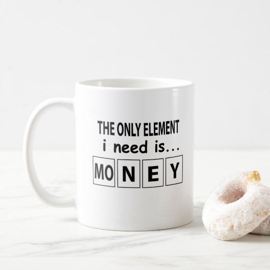 Periodic Table Money Element Grappig Koffiemok (Met donut)