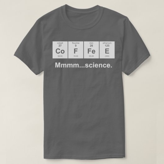 Periodic Table of Coffee White T-shirt (Design voorkant)