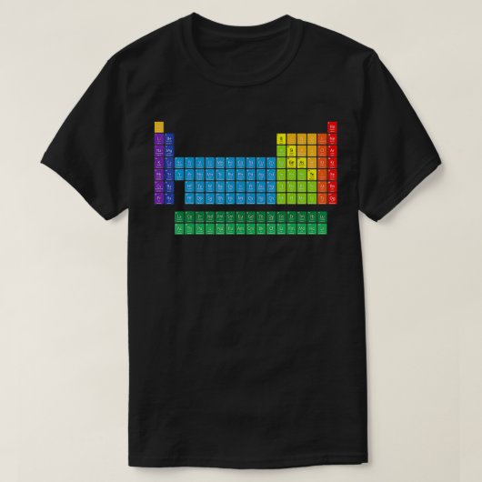 Periodic Table of the Elements Science Nerd T-shirt (Design voorkant)
