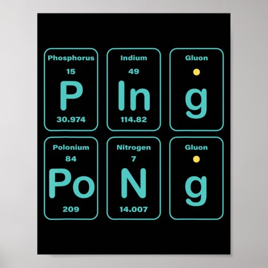 Periodic Table Ping Pong Fun Poster (Voorkant)
