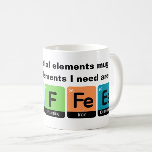 Periodic Table Scientists Coffee lover Koffiemok (Voorkant rechts)