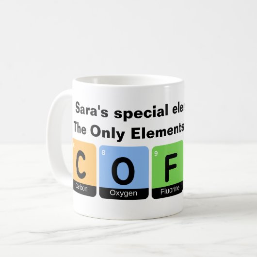 Periodic Table Scientists Coffee lover Koffiemok (Voorkant links)