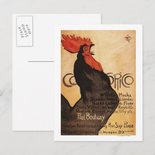 Periodicaal Poster voor promotie van Cocorico Roos Briefkaart (Voorkant / Achterkant)