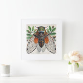 Periodical cicada 100924IREF226 - Watercolor Vierkante Klok (Huis)