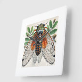 Periodical cicada 100924IREF226 - Watercolor Vierkante Klok (Hoek)