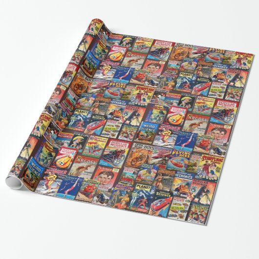  PERIODICALS, PULP MAGAZINES WRAPPINGPAPIER CADEAUPAPIER (Uitgerold)