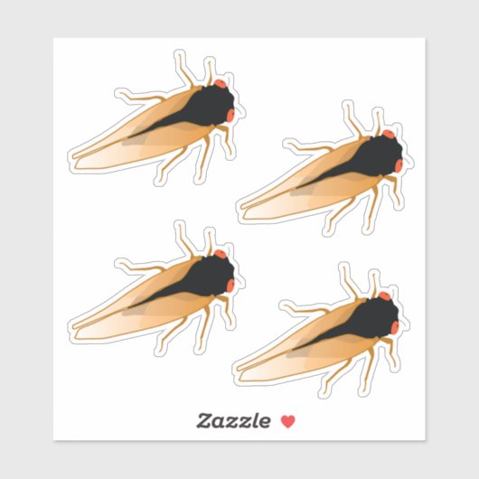 Periodiek 17 Jaar Cicadas Magicada Sticker (Vel)