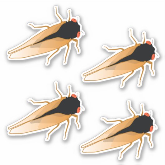 Periodiek 17 Jaar Cicadas Magicada Sticker (Voorkant)