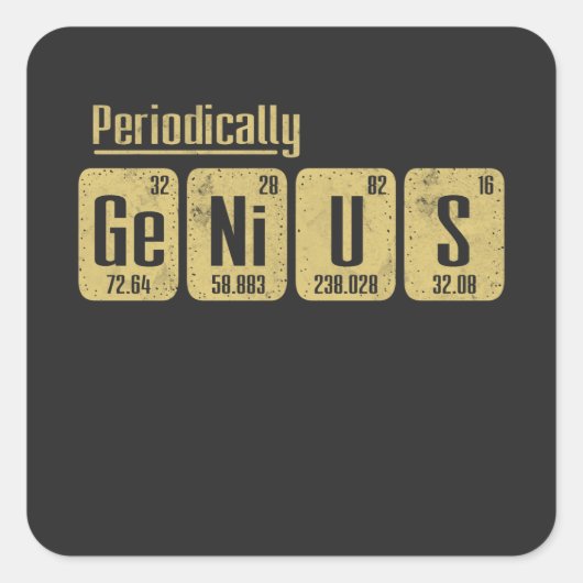 Periodiek Genius Vierkante Sticker (Voorkant)