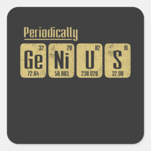 Periodiek Genius Vierkante Sticker