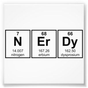 Periodiek Nerdy Element Symbolen Foto Afdruk