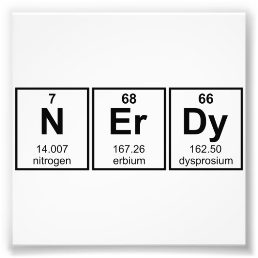Periodiek Nerdy Element Symbolen Foto Afdruk (Voorkant)