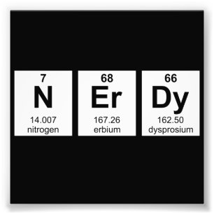Periodiek Nerdy Element Symbolen Foto Afdruk