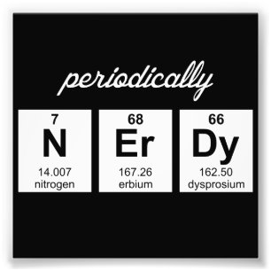 Periodiek Nerdy Element Symbolen Foto Afdruk