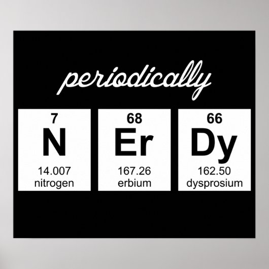 Periodiek Nerdy Element Symbolen Poster (Voorkant)