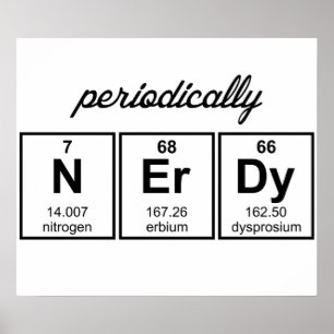 Periodiek Nerdy Element Symbolen Poster