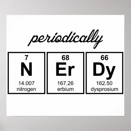 Periodiek Nerdy Element Symbolen Poster (Voorkant)